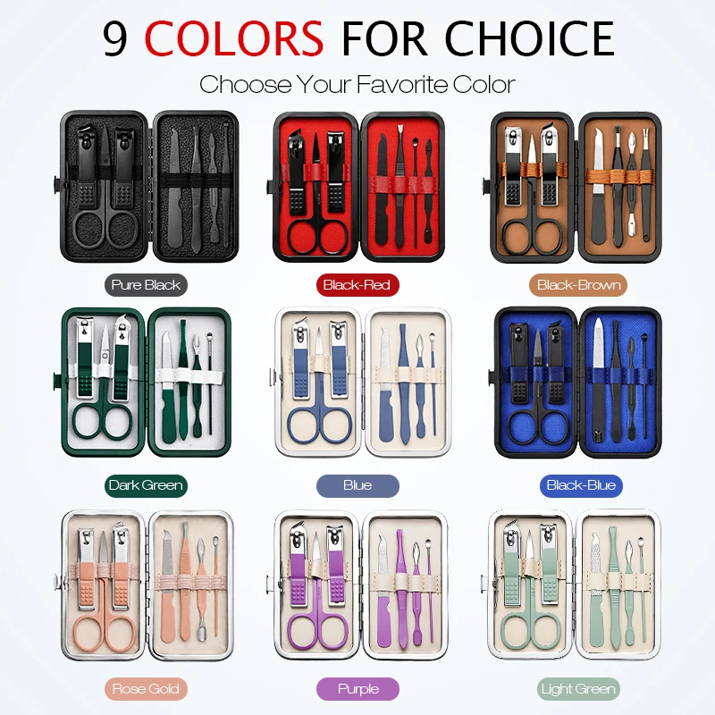 7 In 1 Manicure Pedicure Set Stainless Steel Nail Clippers Kit Portable Travel Nail Care Tools  Grooming Kit With Storage Case