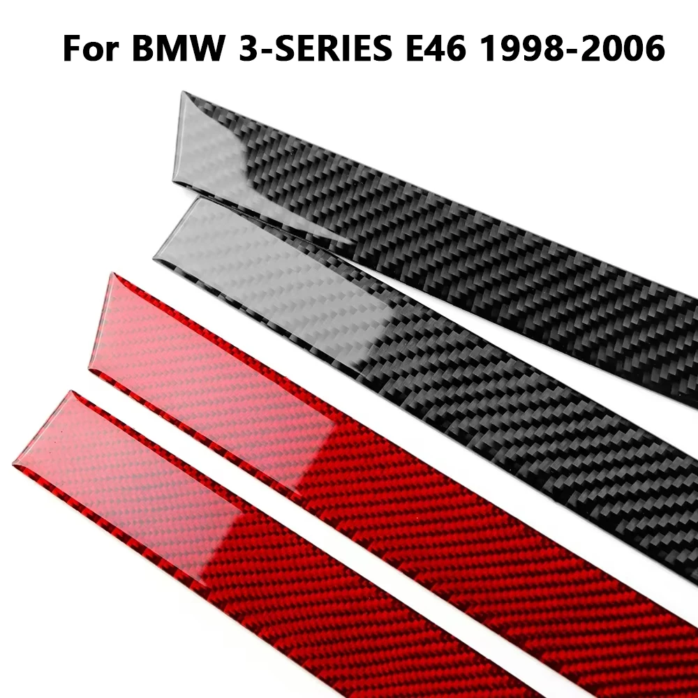 

4 шт., накладка на дверную панель из углеродного волокна для BMW E46 1998-2006, 3 серии, высококачественные спортивные наклейки для обновления интерьера, декора автомобиля
