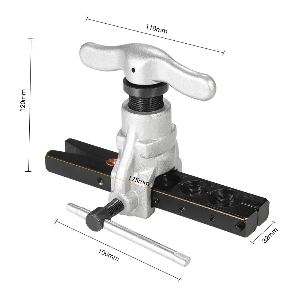 Imagem -06 - Ângulo Excêntrico Cone tipo Flaring Tool Kit Conjunto Profissional para Refrigeração Água Freio a Gás 45 Graus