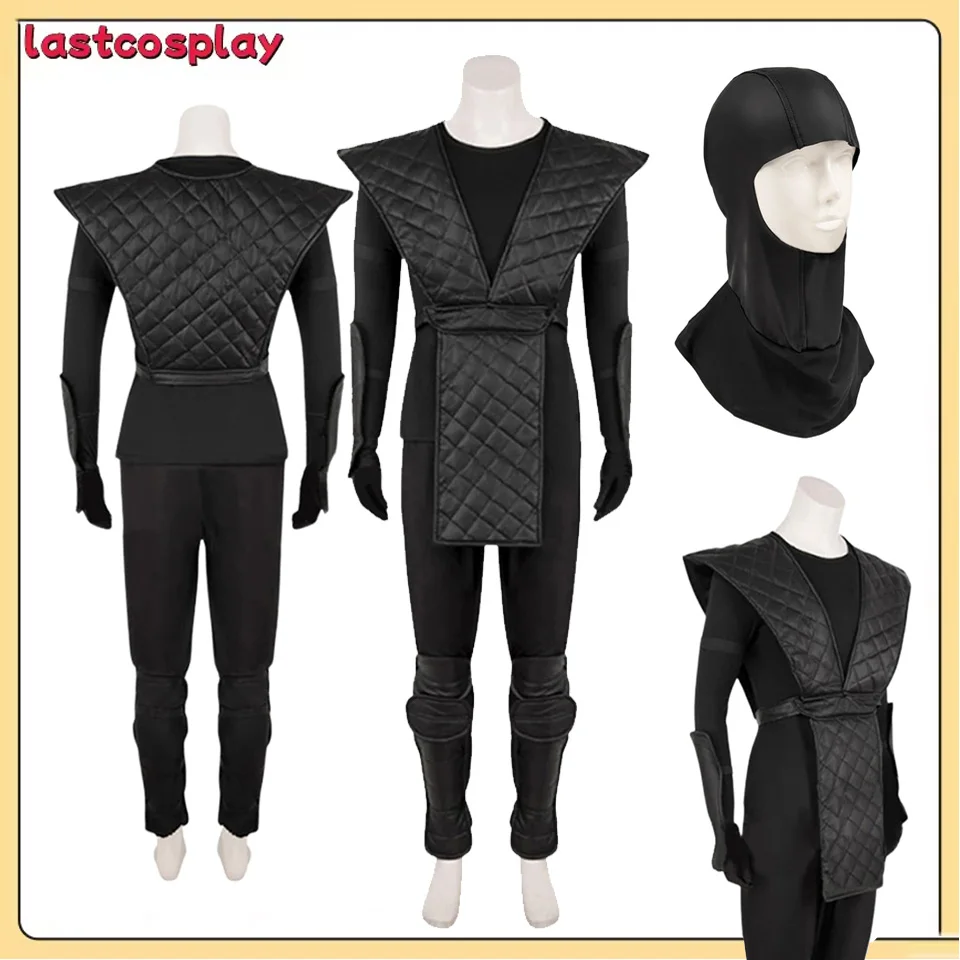 

Fantasia Cosplay Ninjas Costume Game Mortal Kombat Roleplay Men Black Clothes Full Set Halloween Carnival Disguise Outfits