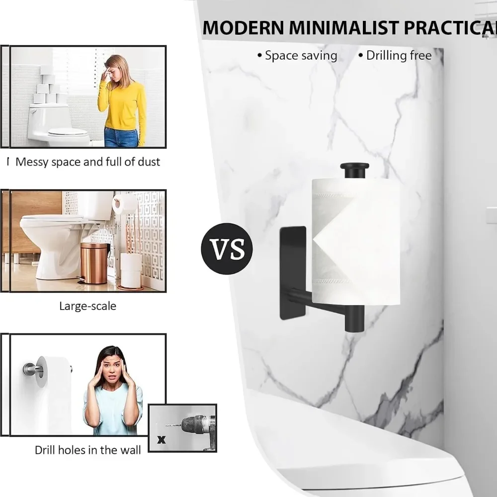 Hardware, Toilet, Kitchen, Storage Accessories, Adhesive Toilet Paper Holder, Bathroom Paper Towel Holder