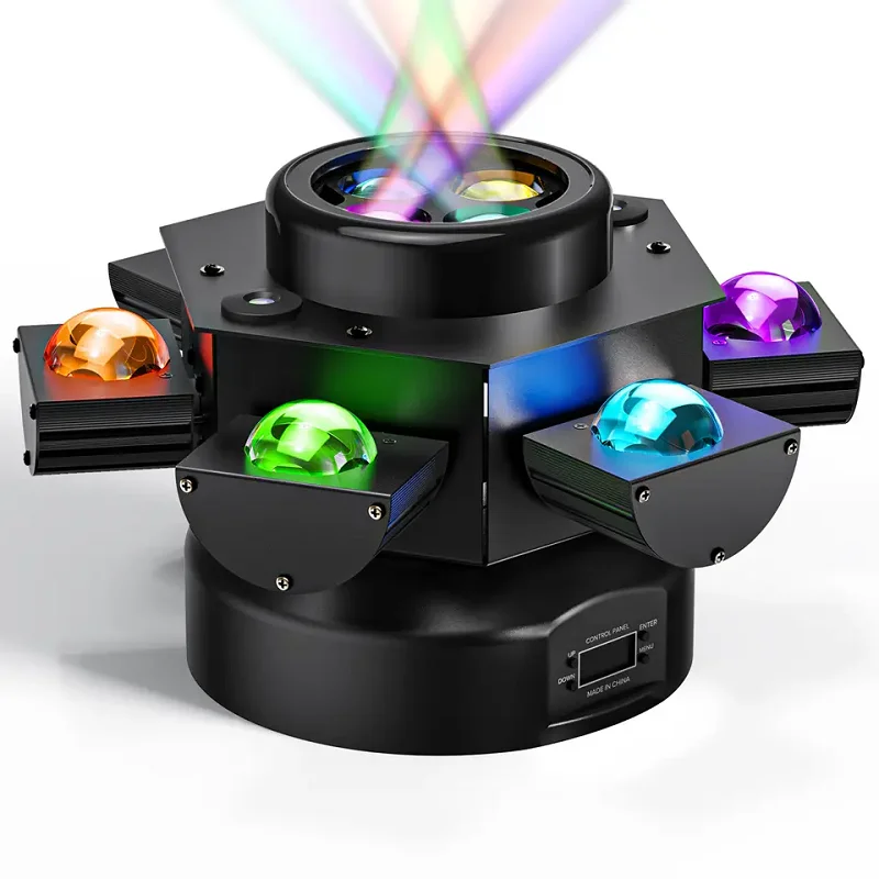 أضواء DJ 6 الذراع عيون النحل LED شعاع تتحرك رئيس تأثيرات الضوء DMX المرحلة الإضاءة لحفلة الرقص الموسيقى الديسكو مع RGBW 4in1