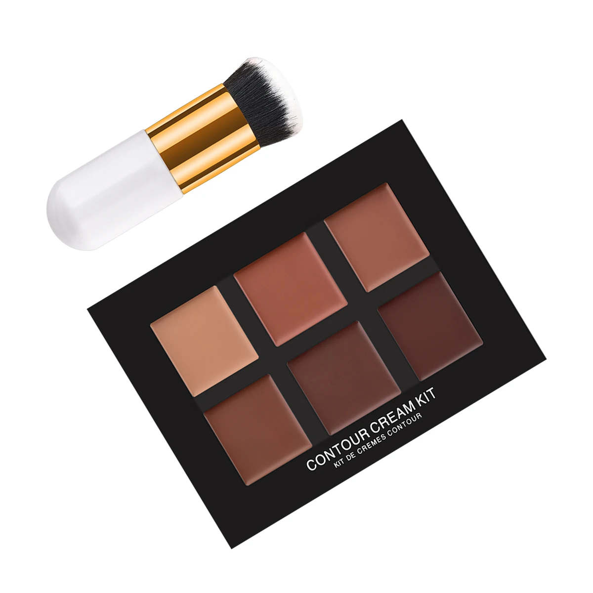 

2Pcs Concealer Foundation Brush Cream Palette 12Colors Long Lasting Professional Women Makeup Kit Camouflage Cosmetics Skin Care