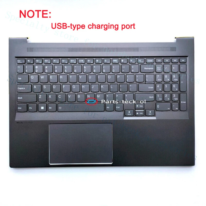 A+  NEW 5CB1J38238 For Lenovo Slim 7 16IAH7 Palmrest Backlit Keyboard Top Cover