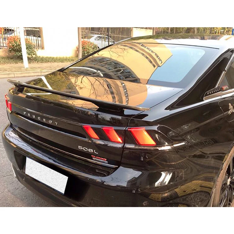 For CAR Trunk Universal Accessories Spoiler NEW OLD Peugeot 508 Sedan ABS Material Plastic Rear Lip Wing Tail Black Body Kit