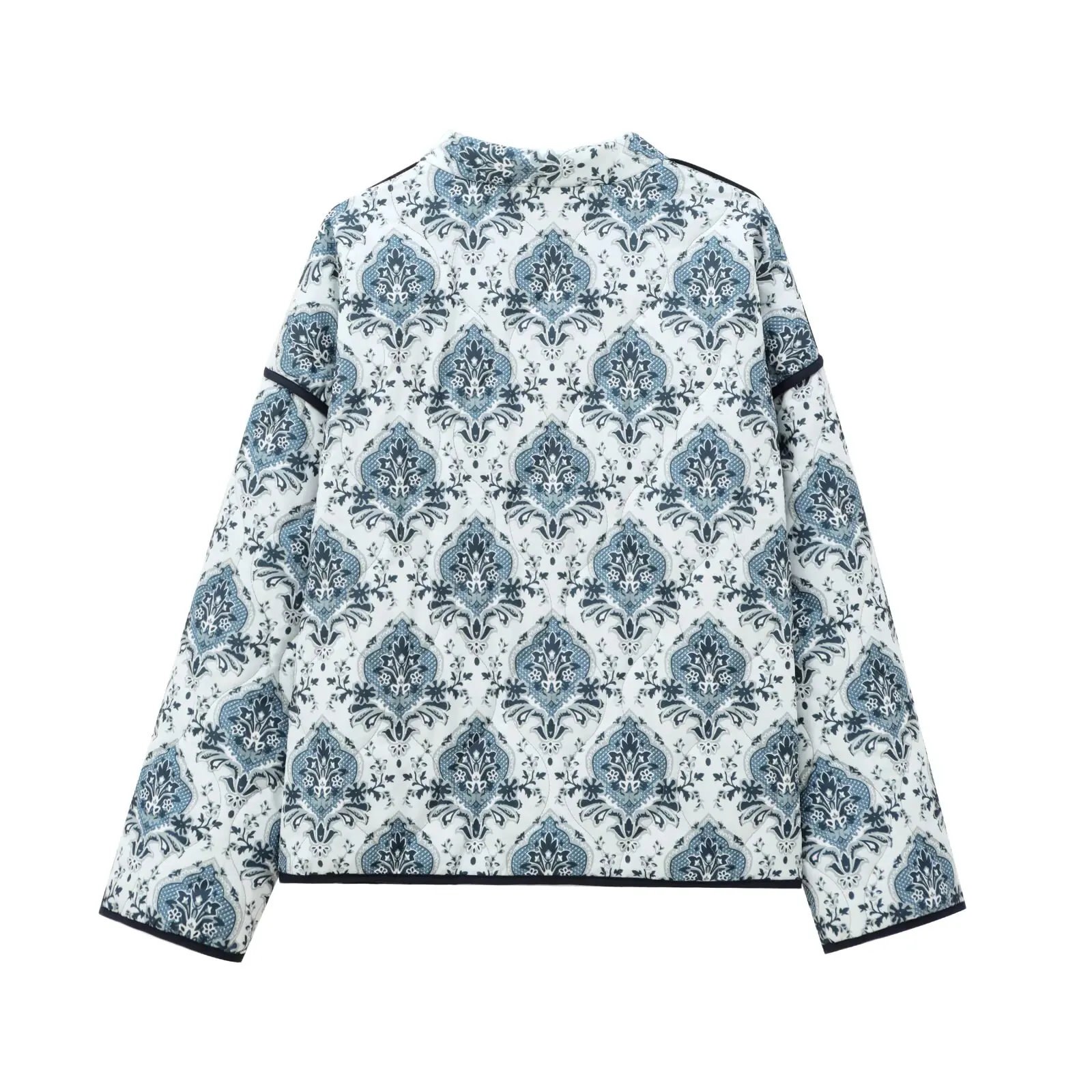 سترة نسائية جديدة من JNLEAOG لموسم الربيع بتصميم عصري مطبوع من القطن، فضفاضة وغير رسمية من ألياف البوليستر بأكمام طويلة وياقة... #2