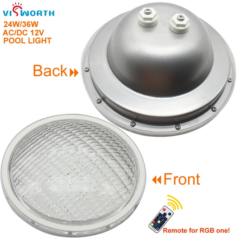 

24W 36W PAR56 LED Swimming Pool Light 12V IP68 SMD5730 90LED Outdoor SpotLighting Pond Lights for Fountain Piscina Warm/Cold/RGB