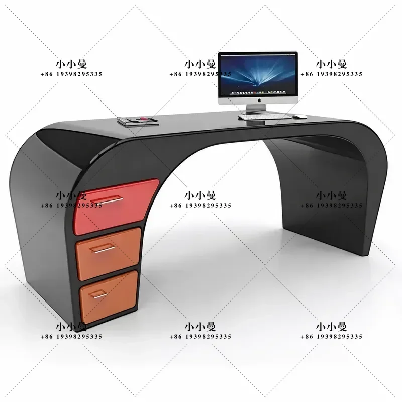 Italian Style Solid Wood Computer Desk Modern Simple Home Office Writing Table Personalized Executive Boss Desk for Study