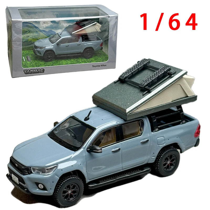 Diecast Model Car Shop TW 1:64 Toyota Hilux Model Car Toyota Pickup Truck Play Vehicles Bring A Tent Toys for Boys Gift