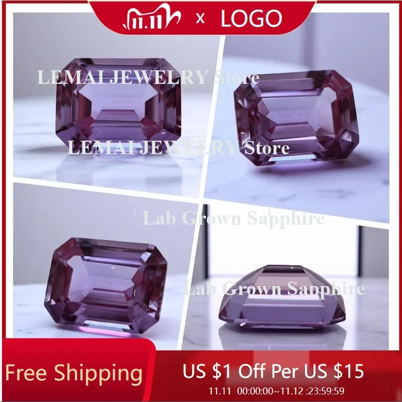 

Emerald Cut Lab Grown Alexandrite AGL Certificate Loose Gemstone For Earrings Ring Jewelry Diy Making