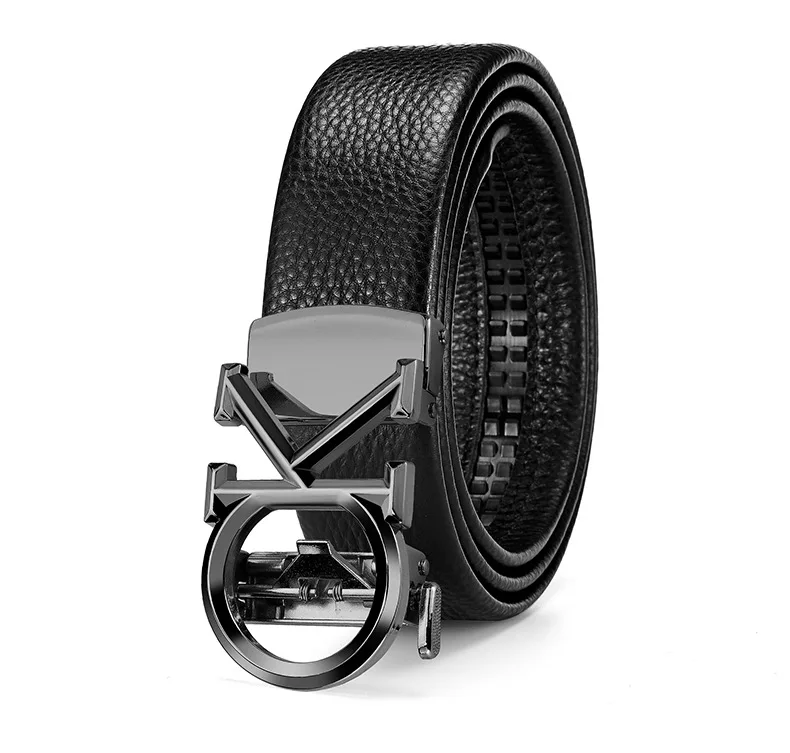 حزام بإبزيم معدني جديد للرجال بإبزيم أوتوماتيكي حزام خصر عصري وبسيط