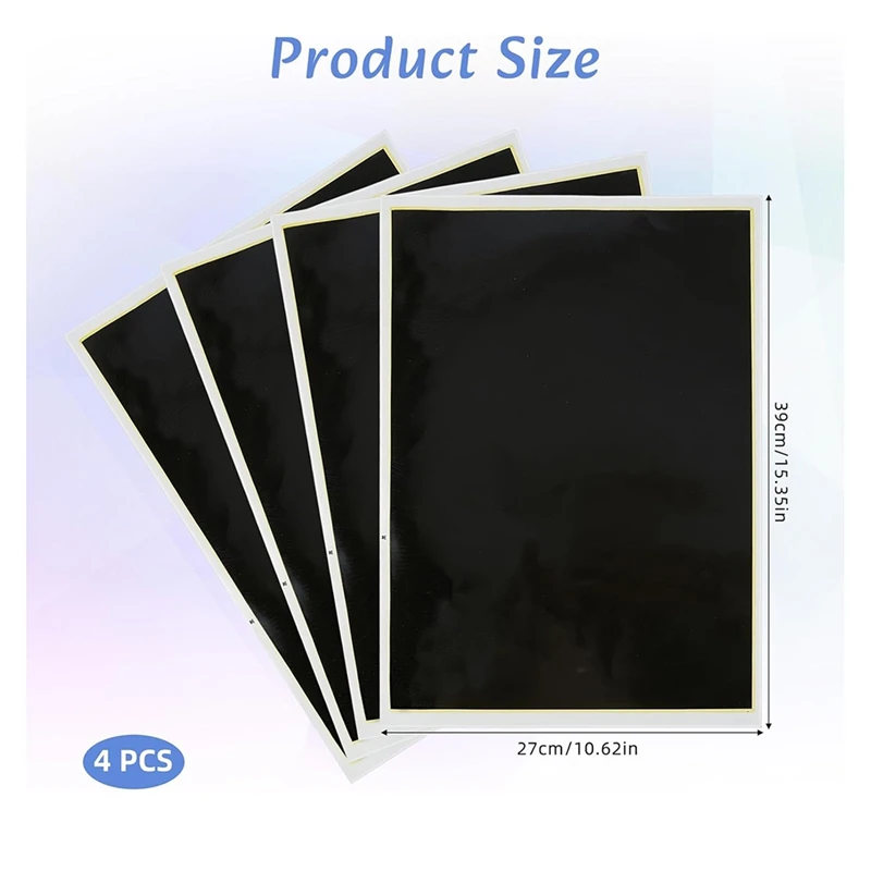 4 PCS Black Laser Engraving Marking Paper, 39X27cm Dimming Paper Engraving Test Focus Paper, For Glass, Metal Ceramic