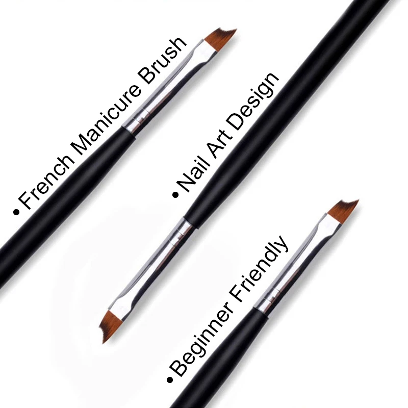 Brosse de manucure française à faire soi-même, brosse de détail d'ongle à usage domestique pour pointes françaises, cuticules de nettoyage, peinture d'art d'ongle, outils de manucure avec