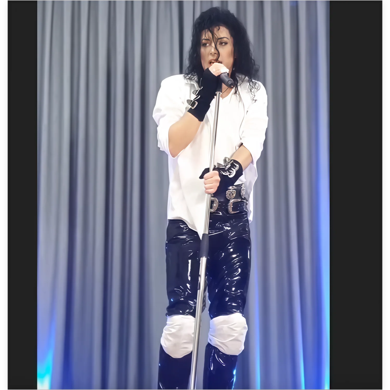 Rare Michael Jackson Bad Black Armbrace Glove Metal Black Buckle Alloy for Impersonator