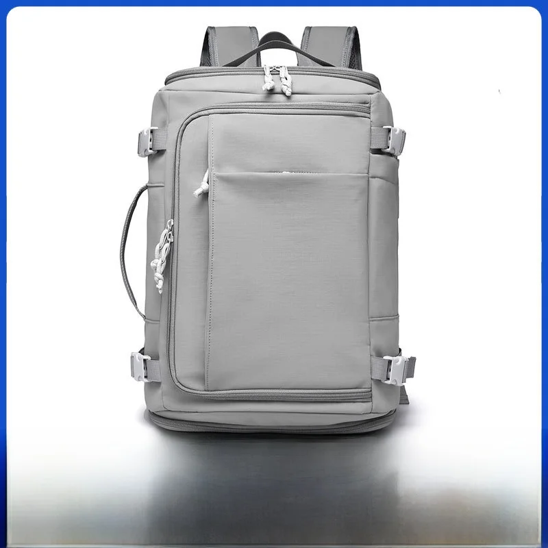 Outdoor Simple Men's Backpack Large Capacity USB Independent Shoe Compartment Ventilated Deburden Double Shoulder Bag