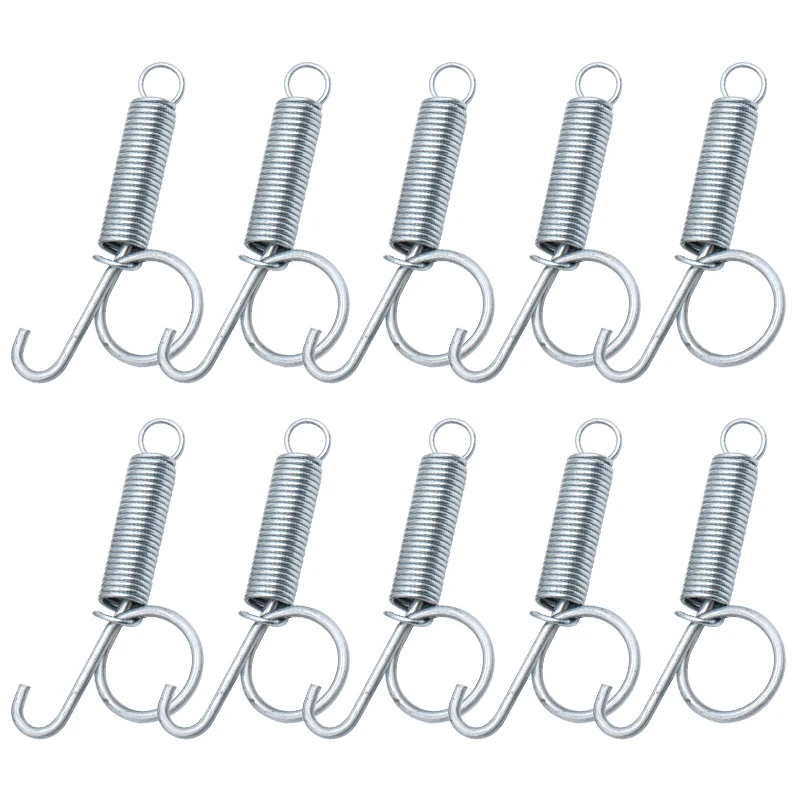 10 Packs Spring Hooks for Rabbit Cage Spring Latch Door Cage Accessories Wire Cage Clips Snap Hooks Multifunctional 3 Sizes