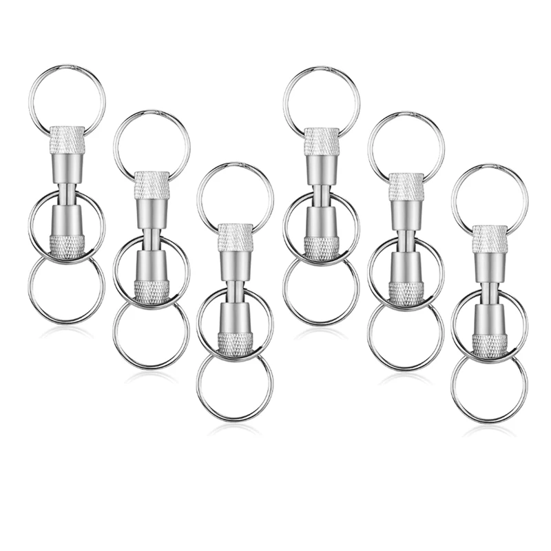 3-Way Quick Release Keychain Detachable Key Rings Pull Apart Separate Quick Disconnect Release Convenient Accessory 6Pcs