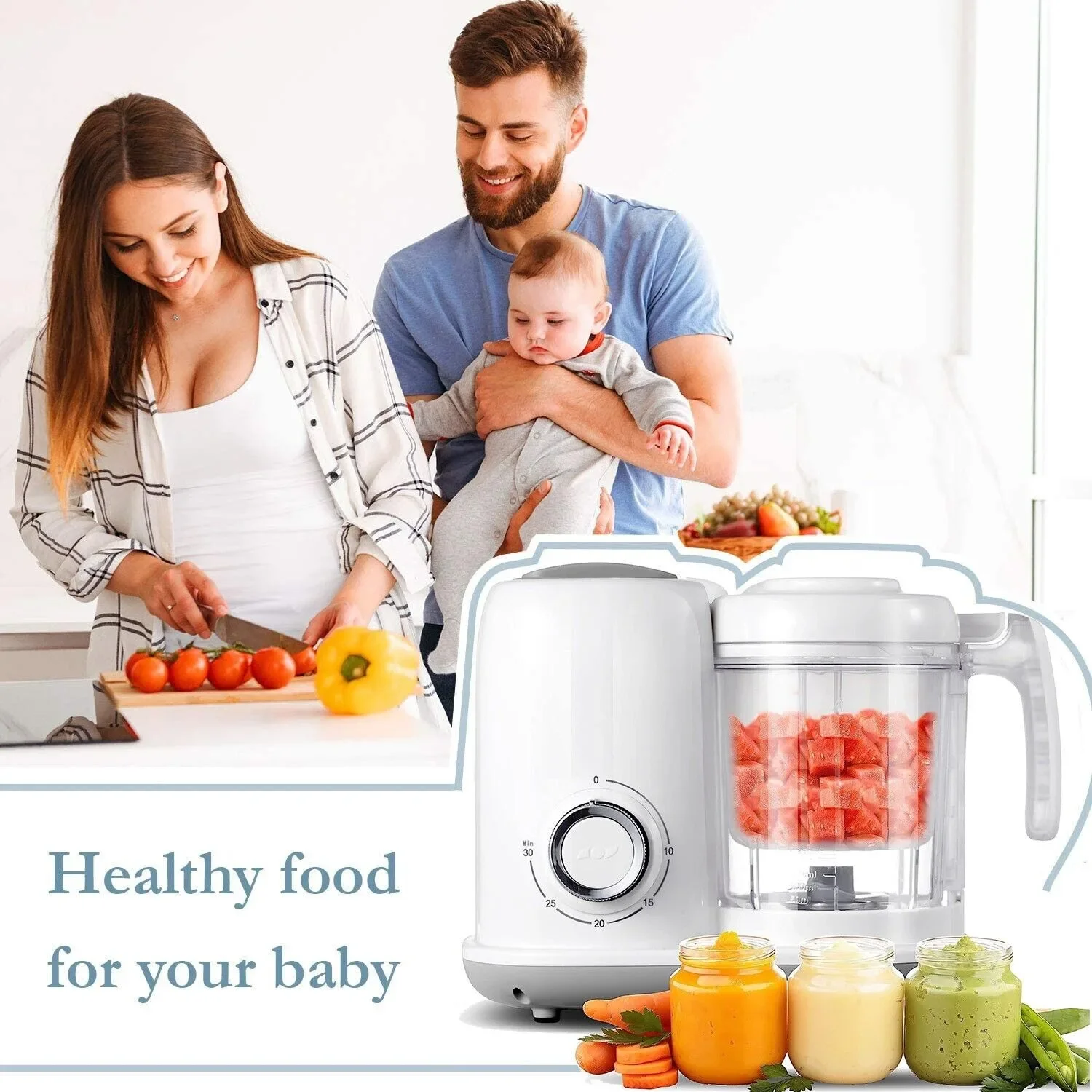 

Multifunctional White with 400ML Bowl Baby Food Maker Food Processor BFM001