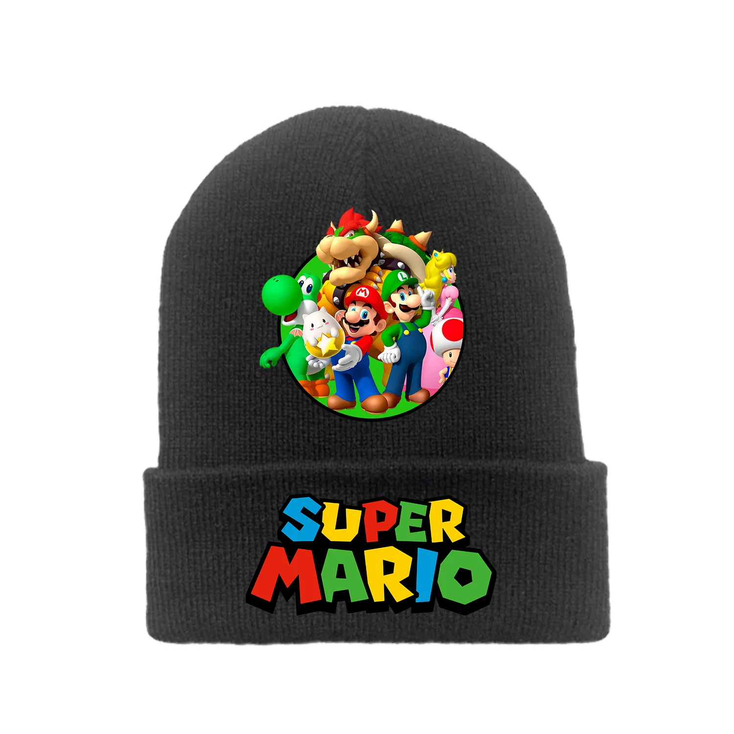 Super Mario Bros Kinder Strick mütze Cartoon Strick mütze Spiel Charakter Hip Hop Finger kappen Dekoration Schädel Mützen Geschenk