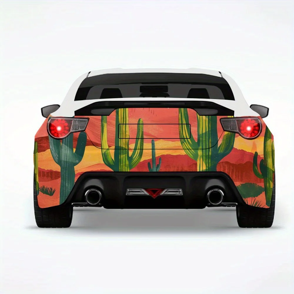 Desert_Cactus Car Sticker-Vinyl Decal for Car Rear, Waterproof Self-Adhesive Vinyl Stickers for Vehicle Tail & Bumper, Decoratio