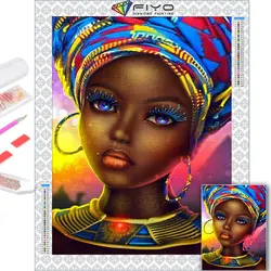 Diamond Painting Portrait Sale Girl Portrait Full Diamond Mosaic Kit African Women Picture Of Rhinestones Home Decor Wall Art