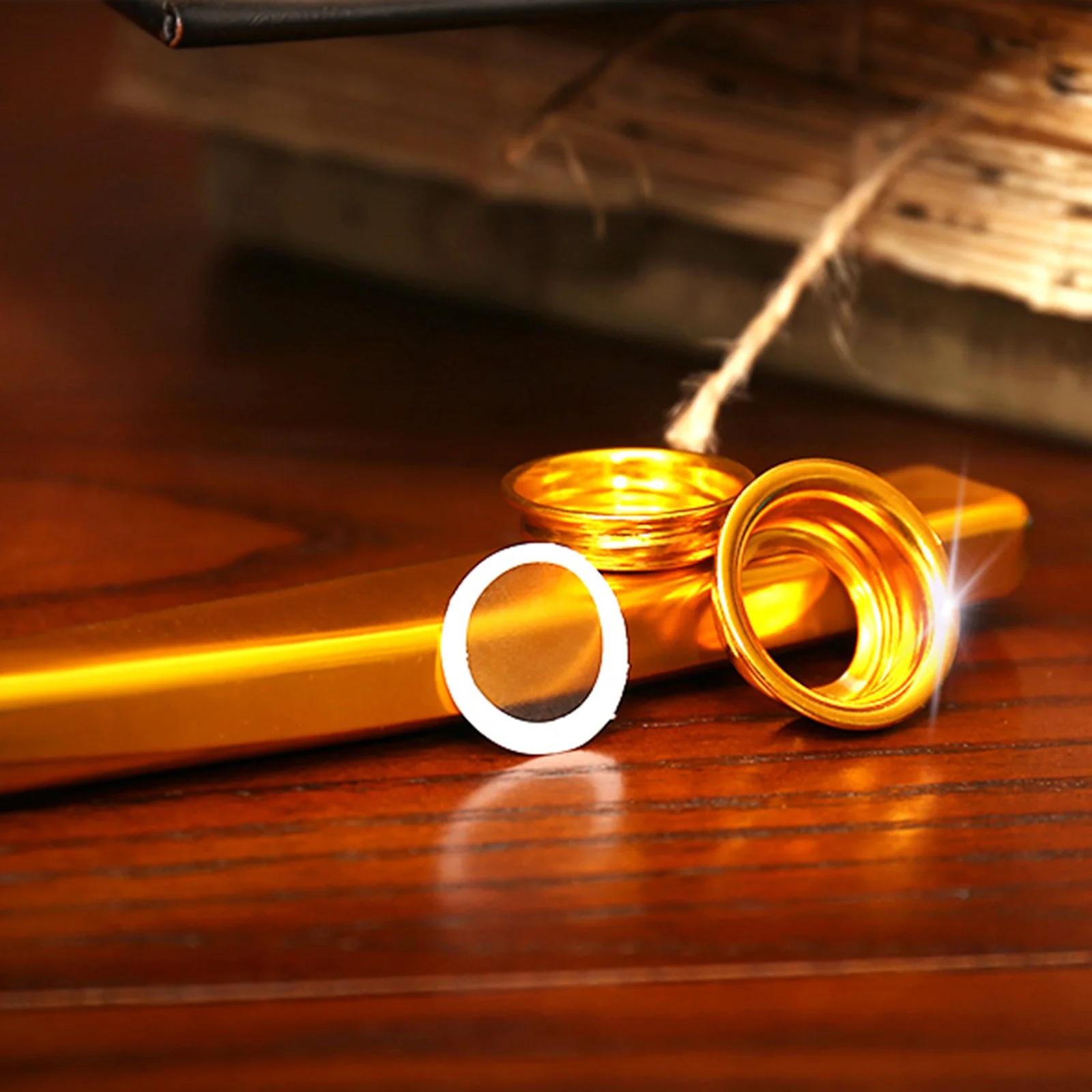 

6Pcs Funny Flute Metal Kazoo Strong Build Bright Finish Hanging Rope Easy Carry Music Instrument for Kids Educational Play