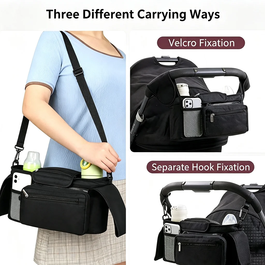 방수 아기 유모차 정리함, 범용 유모차 캐디, 2개의  - Phone Accessories Hooks 리뷰 및 가격