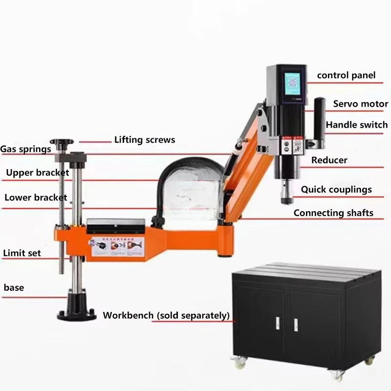 Image 7: Machine à tarauder électrique à bras pour filetage taraudage M3-M16 servo vertical 1,5 M flexible