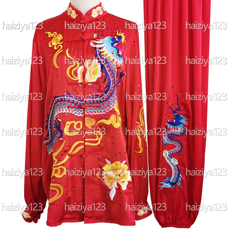 

Униформа тай-чи с вышивкой дракона, одежда для тайцзи, одежда для кунг-фу, костюм для выступлений ушу для мужчин, женщин, взрослых, детей, мальчиков и девочек