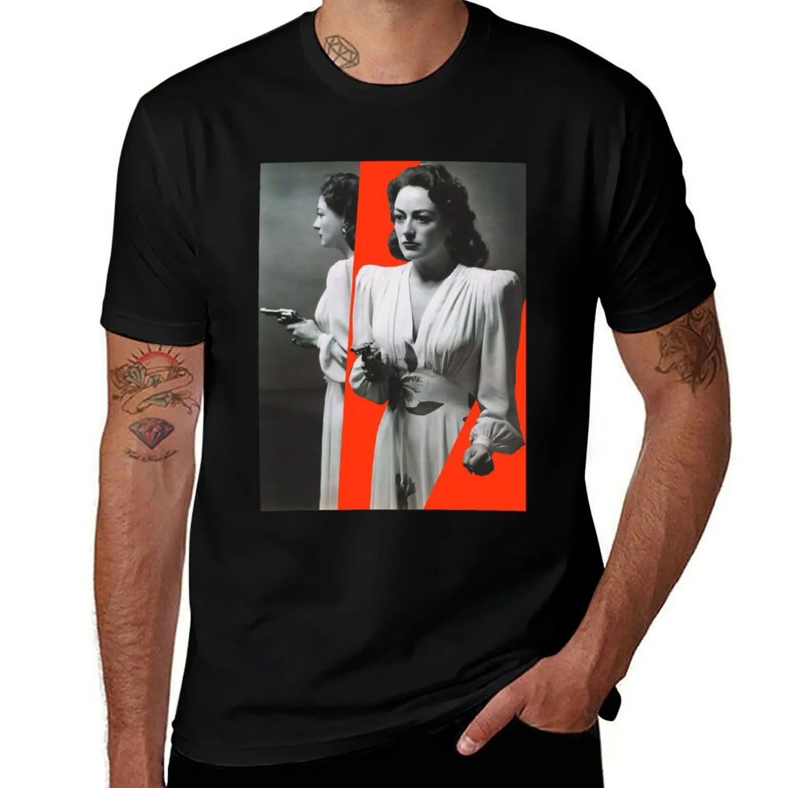 

joan actor crawford - Mildred Pierce - Red collage art T-Shirt Anime t-shirt sweat for a boy sweat shirts, men