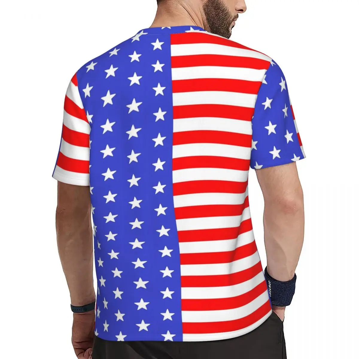 American Flag Gym T Shirt USA Stars and Stripes Trending T-Shirts Male Y2K Funny Tshirt Summer Short Sleeve Printed Top Tees