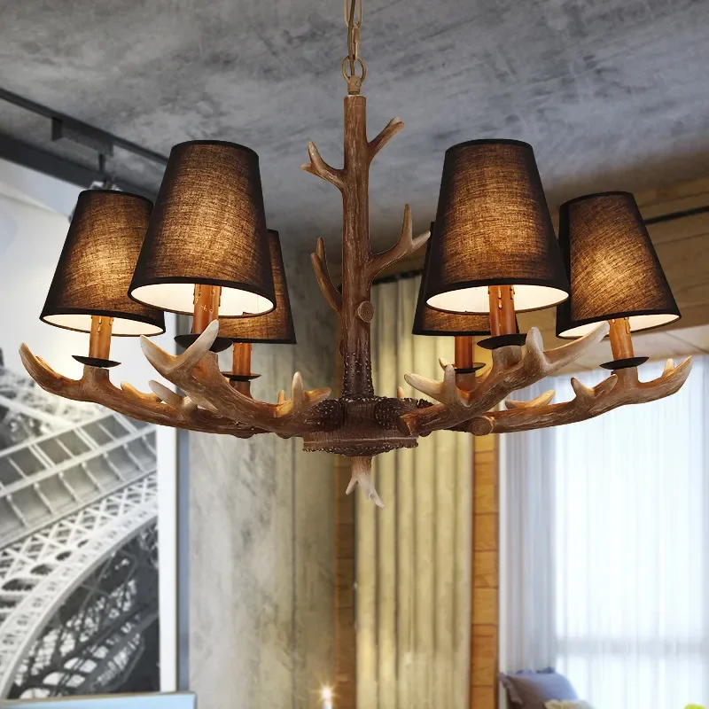 

SEAN Американская люстра из рога оленя, светодиодная ретро креативная гостиная, ресторан, спальня, кафе-бар, магазин одежды, подвесной светильник