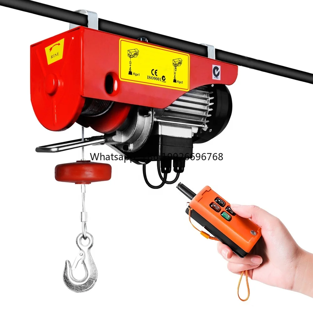 

Pa Type Pa1000 500kg/1000kg 110v 220v 230v Wireless Remote Control Mini Micro Wire Rope Electric Hoist 100kg