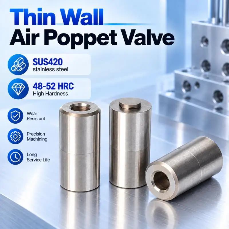 5PCS SUS420 Stainless Steel Air Poppet Valve Air Ejector for Thin-Wall Injection Mold Vacuum Release Jet Valve Set