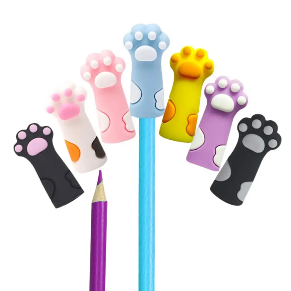 Protective Case Silicone Pencil Cap Cartoon Cat Paw Pencil Tip Protector Pencils Extend Usage Time Reduce Waste Stress Relief