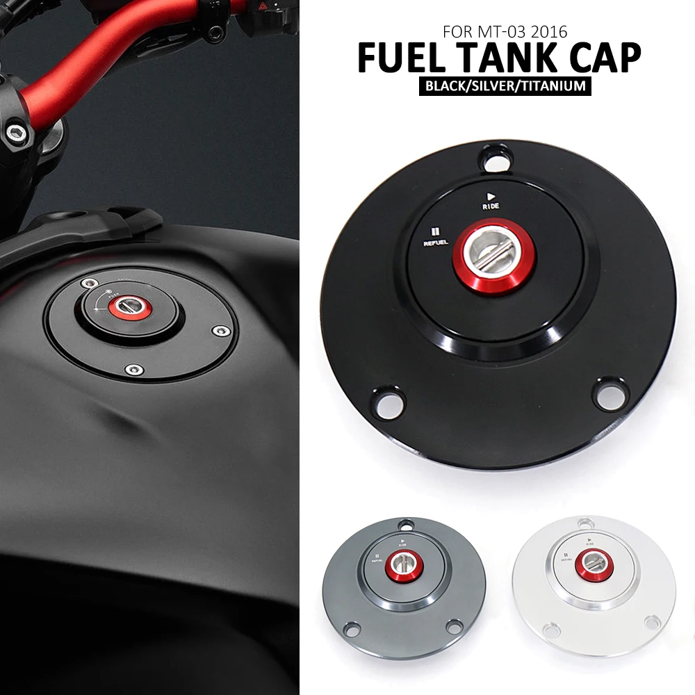 

New Silver Black Titanium MT03 2016 Quick Release Gas Fuel Tank Cap Motorcycle Oil Tank Cover For Yamaha MT 03 MT-03 mt03