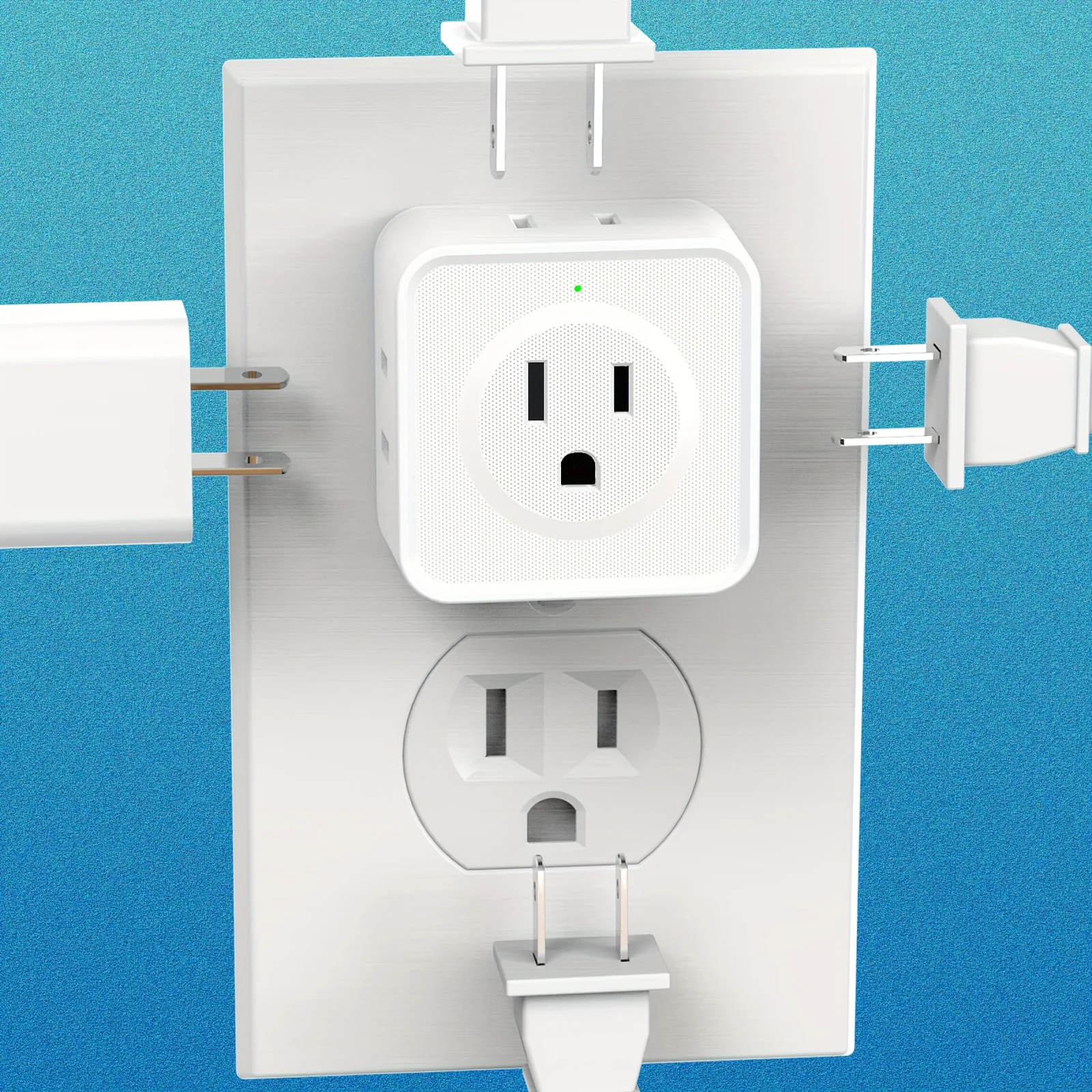 US Plug Wall Outlet Expander Multi Outlet Extender with 5AC Outlets,Small Electrical Outlet Splitter for Travel Home Office Dorm