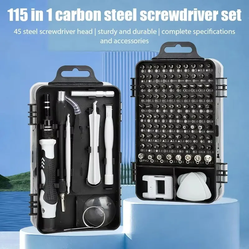 115 in 1 Multifunctional Screwdriver Set Electronic Repair Tools for Computer Phone and Household Use Insulation Screwdriver Kit