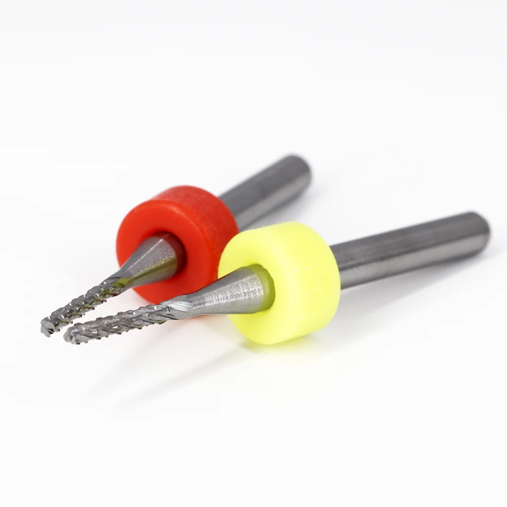 VACK 10Pcs/lot 3.175mm Carbide PCB Corn End Mill Thread Mills For Print Circuit Board CNC Milling Cutter Set Micro Engraving Bit