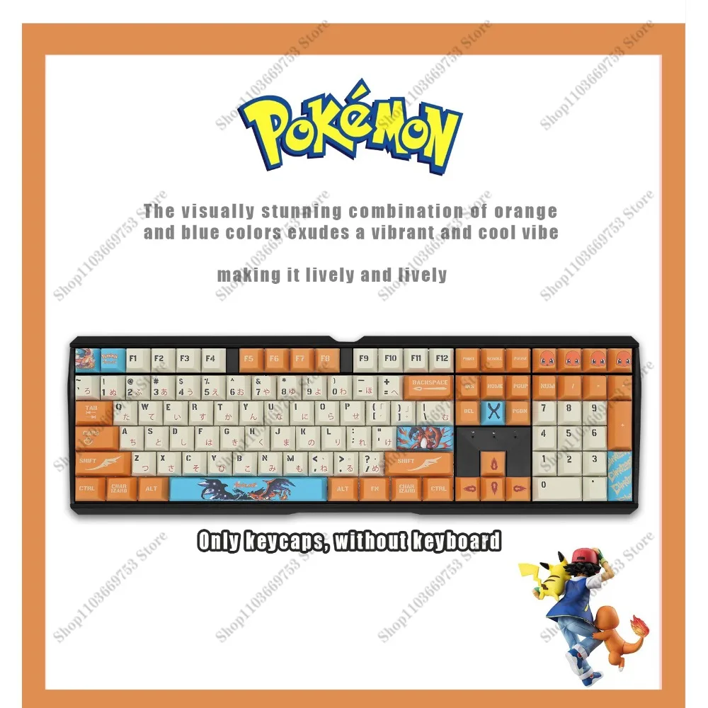 capuchons-de-touches-de-clavier-mecaniques-pokemon-anime-charizard-142-touches-ensemble-personnalises-par-sublimation-pbt-hauteur-de-cerise-cadeaux-de-festival