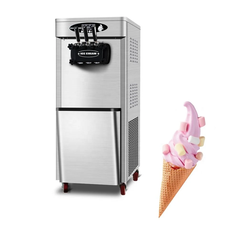 Factory Direct 304 Stainless Steel Tabletop Automatic Soft Serve Ice Cream Maker Machine New Economical for Home Use Flour
