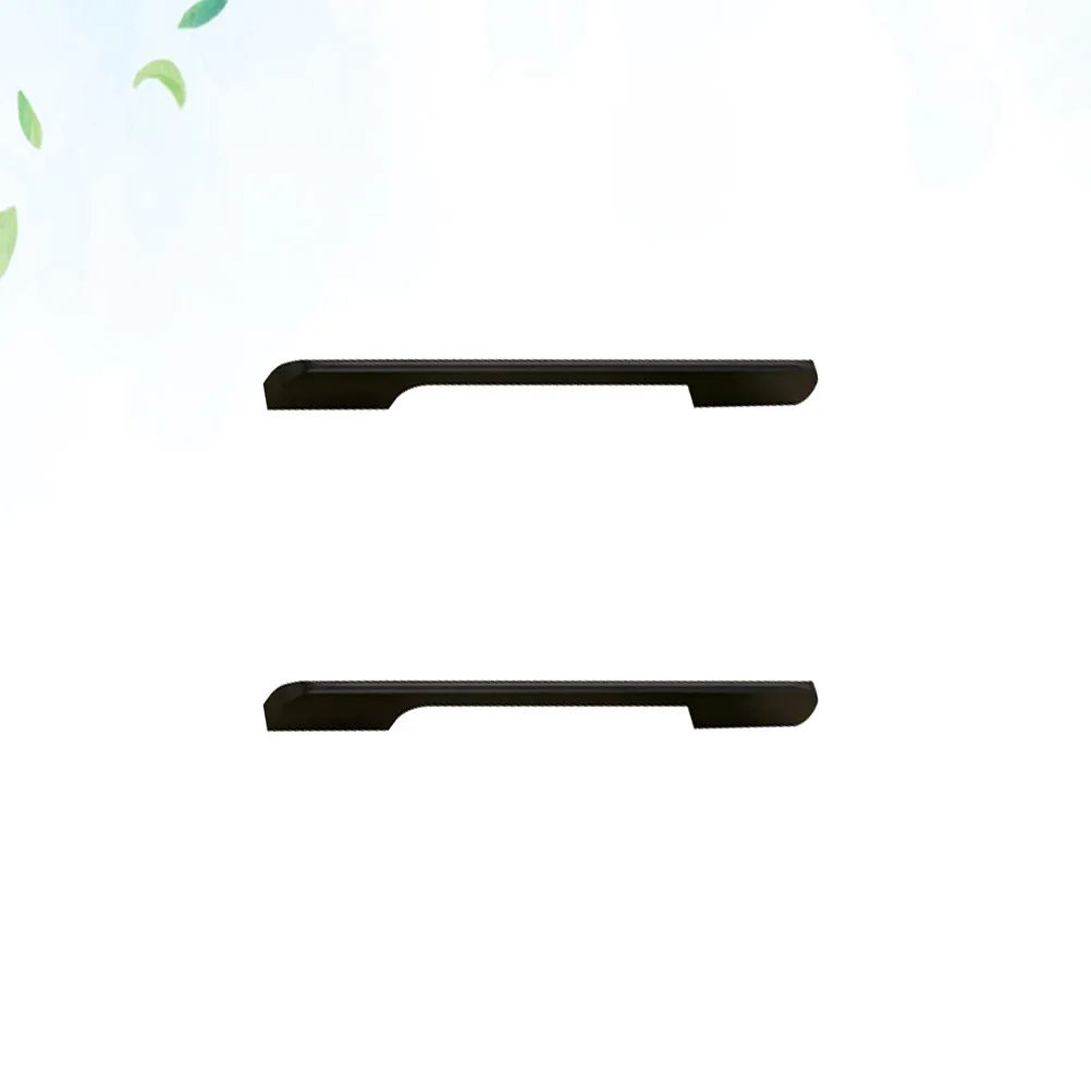 2Pcs Aluminium Alloy Cabinet Handles Modern Simple Design Comfortable Drawer Pull Bar Black European Style Door Grip