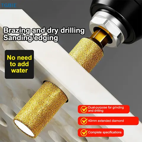 [TL]【TL】1/2/3/4Pcs Diamond Core Bits Dry Drilling Thread Hexagonal Shank Core  For Ceramic Tile Granite Marble Grinding Heads