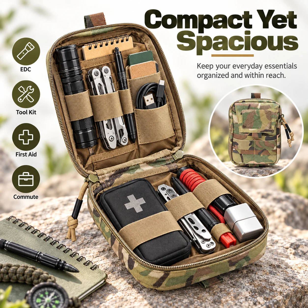 Tactical Molle Pouch Sports Waist Bag EDC Bag Outdoor Emergency Bag Multi-functional Tools Pouch Hunting Running Bags