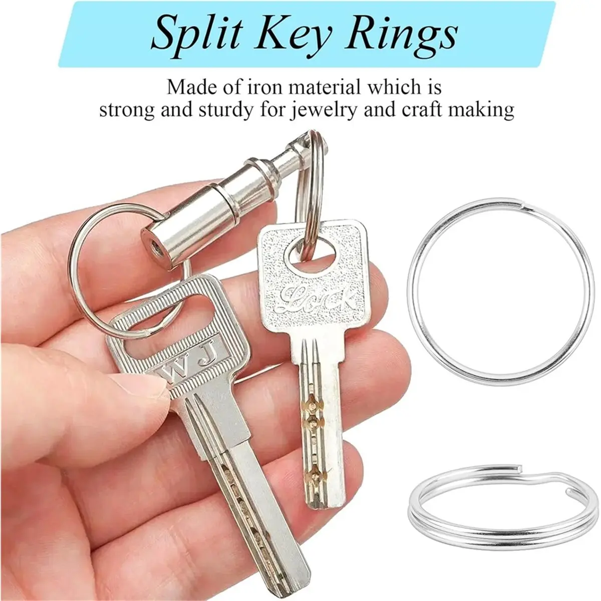【~ NEW WSFS】1500PCS Split Key Rings, Silver Key Chain Rings Bulk, Metal Key Ring for Key and Art Crafts Dog Pet Collar DIY Jewel