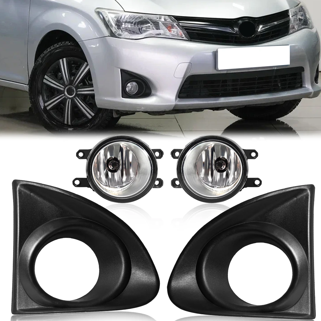 

For Toyota AXIO 2013-2015 Halogen Fog Lamp Assembly with Lampshade Warm White Daytime Running Light New Style Car Accessories