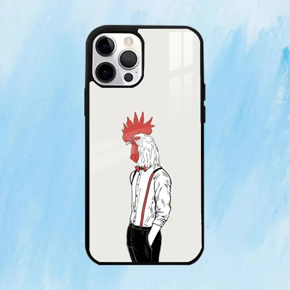 حافظة هاتف Q-quirky R-rooster لهاتف iPhone17,16,15,14,13,12,11 Plus، Pro Max Magnetic للشحن اللاسلكي Magsafe #2