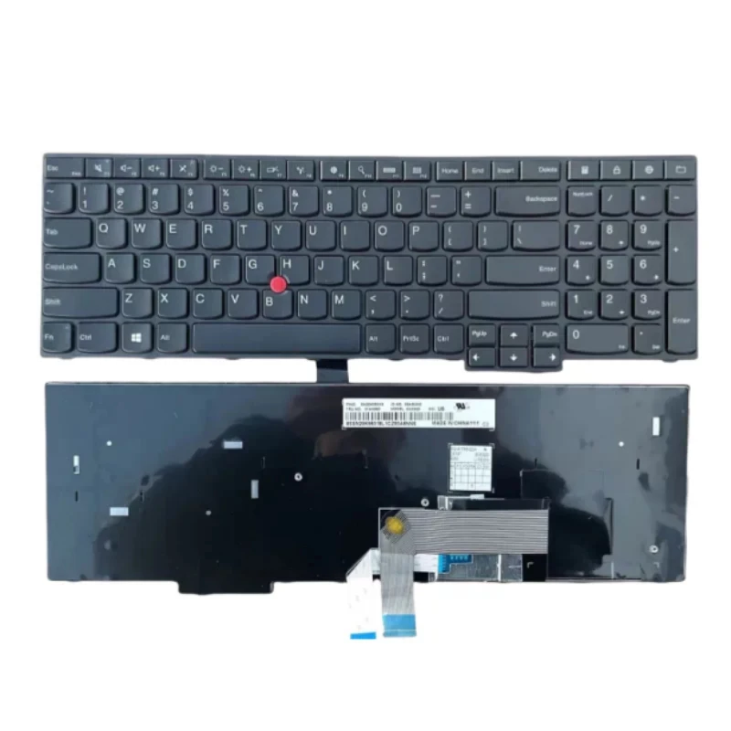 Teclado US para Lenovo ThinkPad E550 E555 E560 E565 com Trackpoint, sem retroiluminação