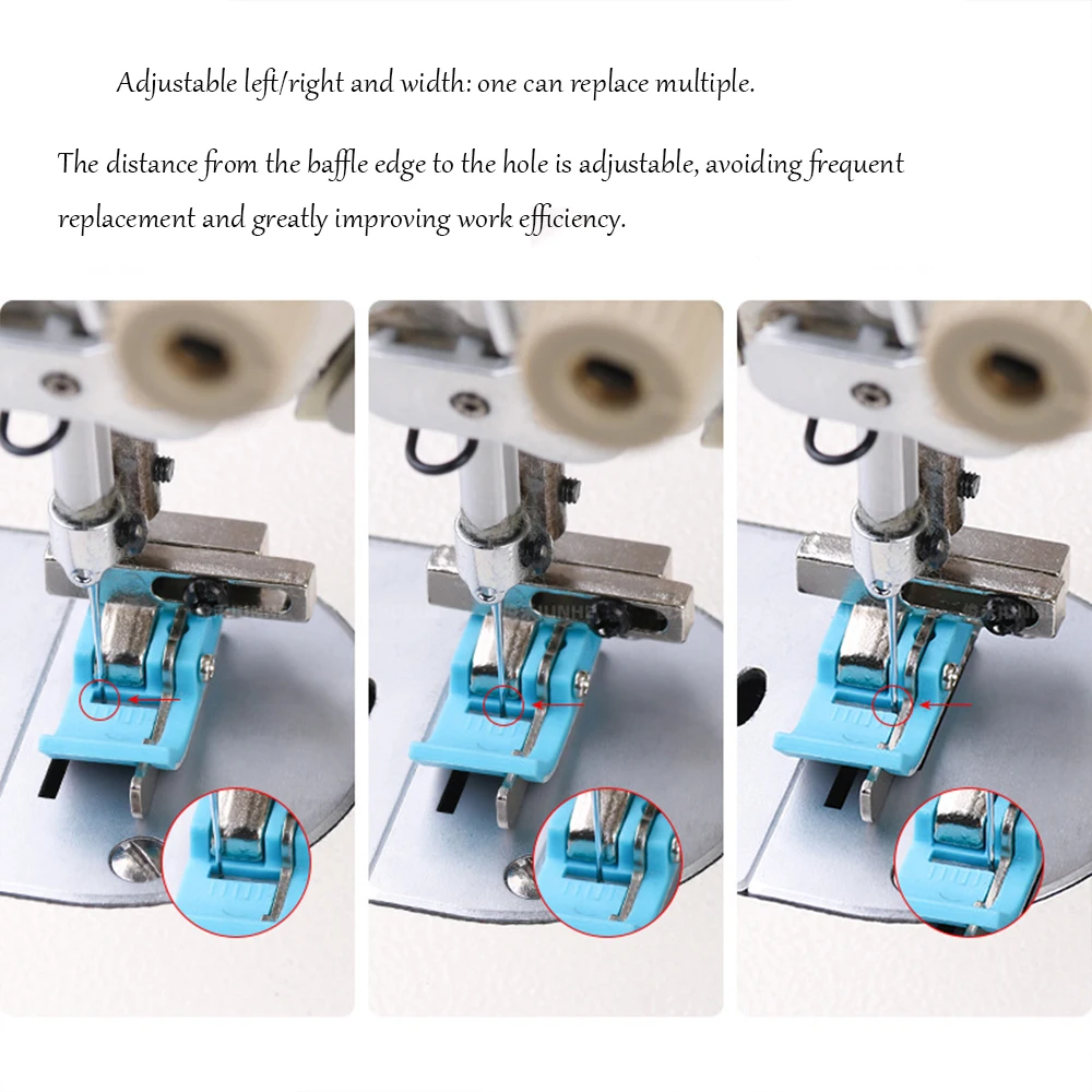 1/5Pcs Computerized Flatbed Sewing Machine KT-18 Adjustable Knife-equipped Plastic Presser Foot, Left/Right Seam Allowance