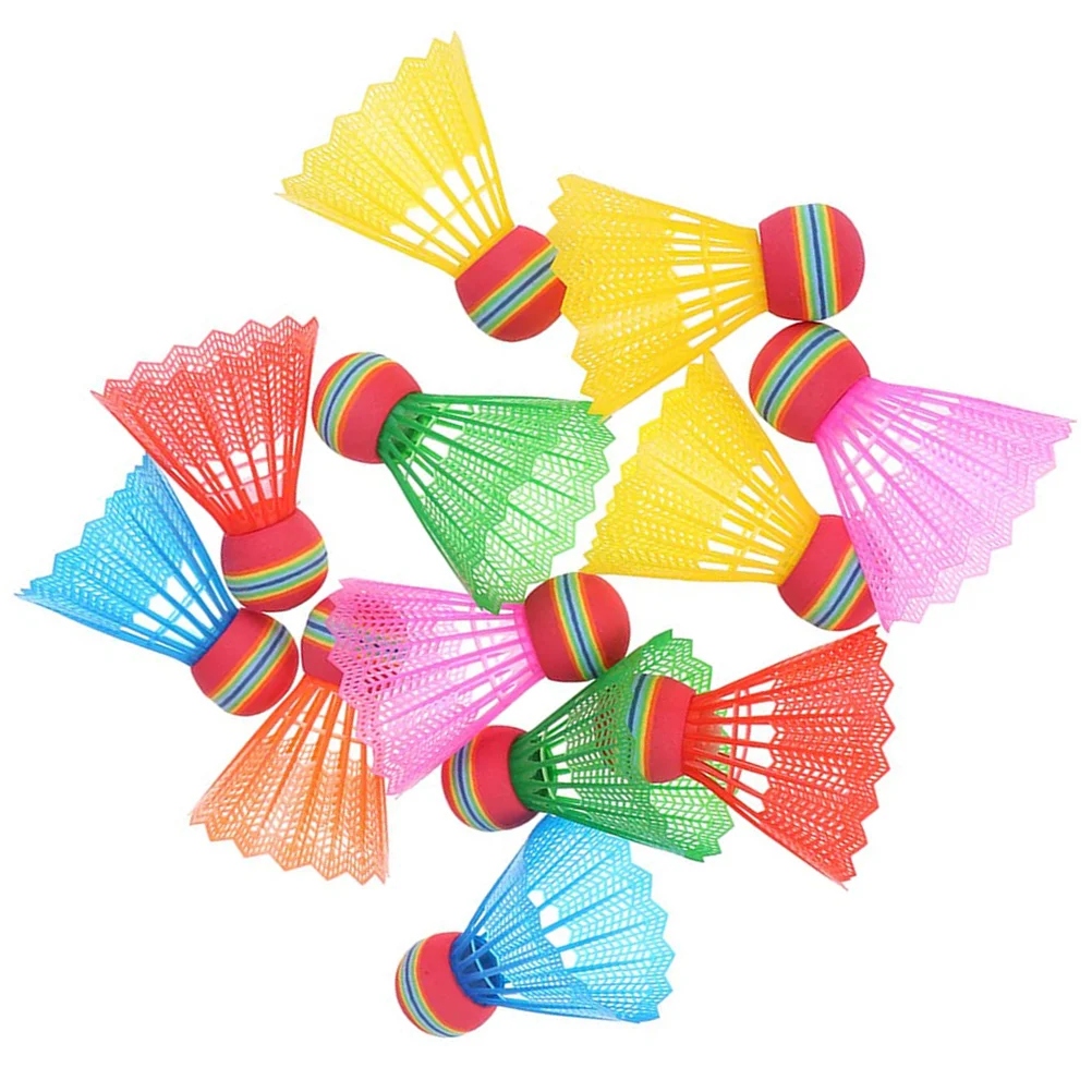 12 Pcs Big Head Shuttle Child Toys Rsl Badminton Shuttlecock Shuttlecocks Light Ball Colorful